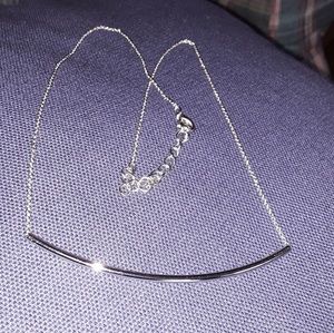 Sterling Silver curved bar necklace